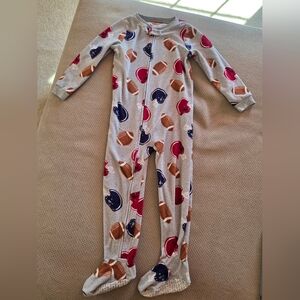 Carter's football helmet theme gray onesie footie sleepwear pajama one piece